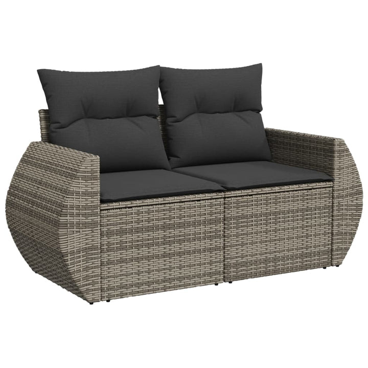sofasæt til haven 10 dele med hynder polyrattan grå