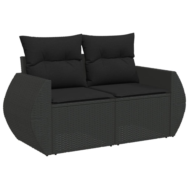 sofasæt til haven 11 dele med hynder polyrattan sort