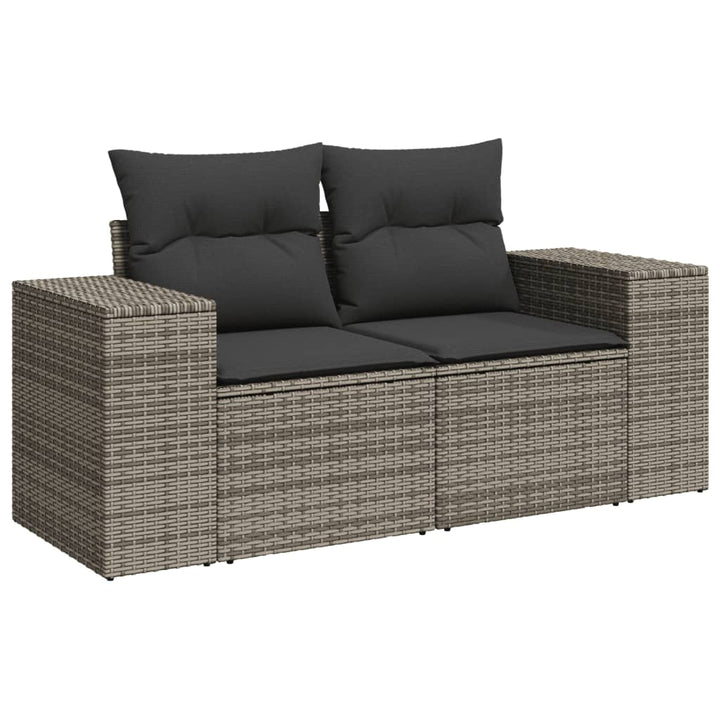 sofasæt til haven 9 dele med hynder polyrattan grå