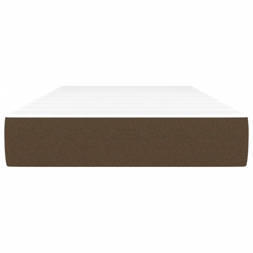 springmadras med pocketfjedre medium 120x190x20 cm stof mørkebrun