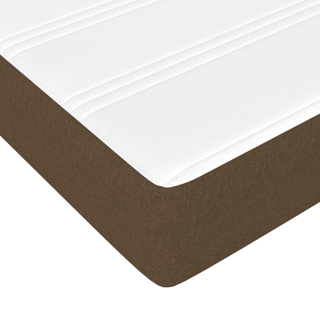 springmadras med pocketfjedre medium 120x190x20 cm stof mørkebrun