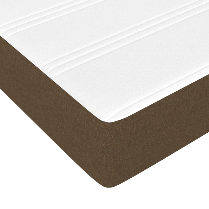 springmadras med pocketfjedre medium 120x190x20 cm stof mørkebrun