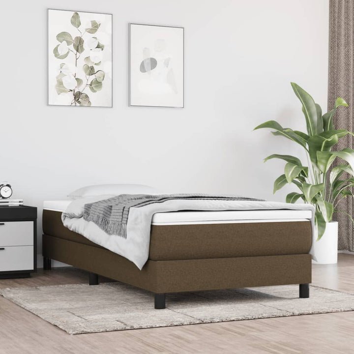 springmadras med pocketfjedre medium 120x190x20 cm stof mørkebrun