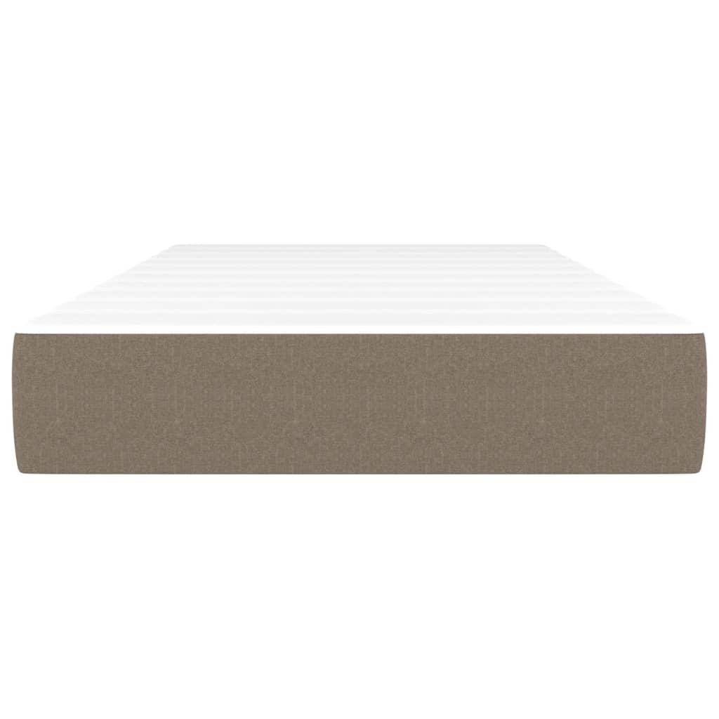 springmadras med pocketfjedre medium 120x190x20 cm stof gråbrun