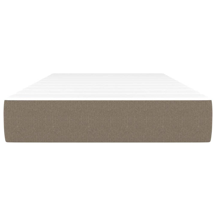 springmadras med pocketfjedre medium 120x190x20 cm stof gråbrun