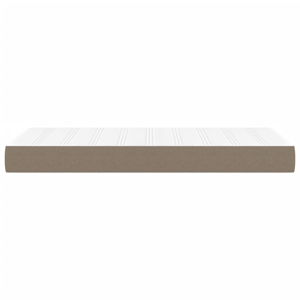 springmadras med pocketfjedre medium 120x190x20 cm stof gråbrun