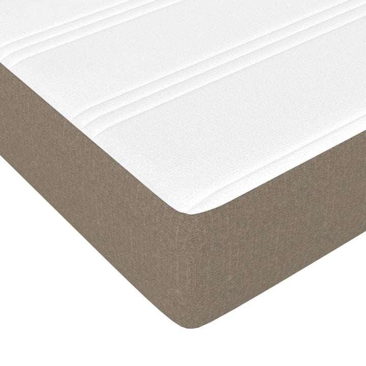 springmadras med pocketfjedre medium 120x190x20 cm stof gråbrun