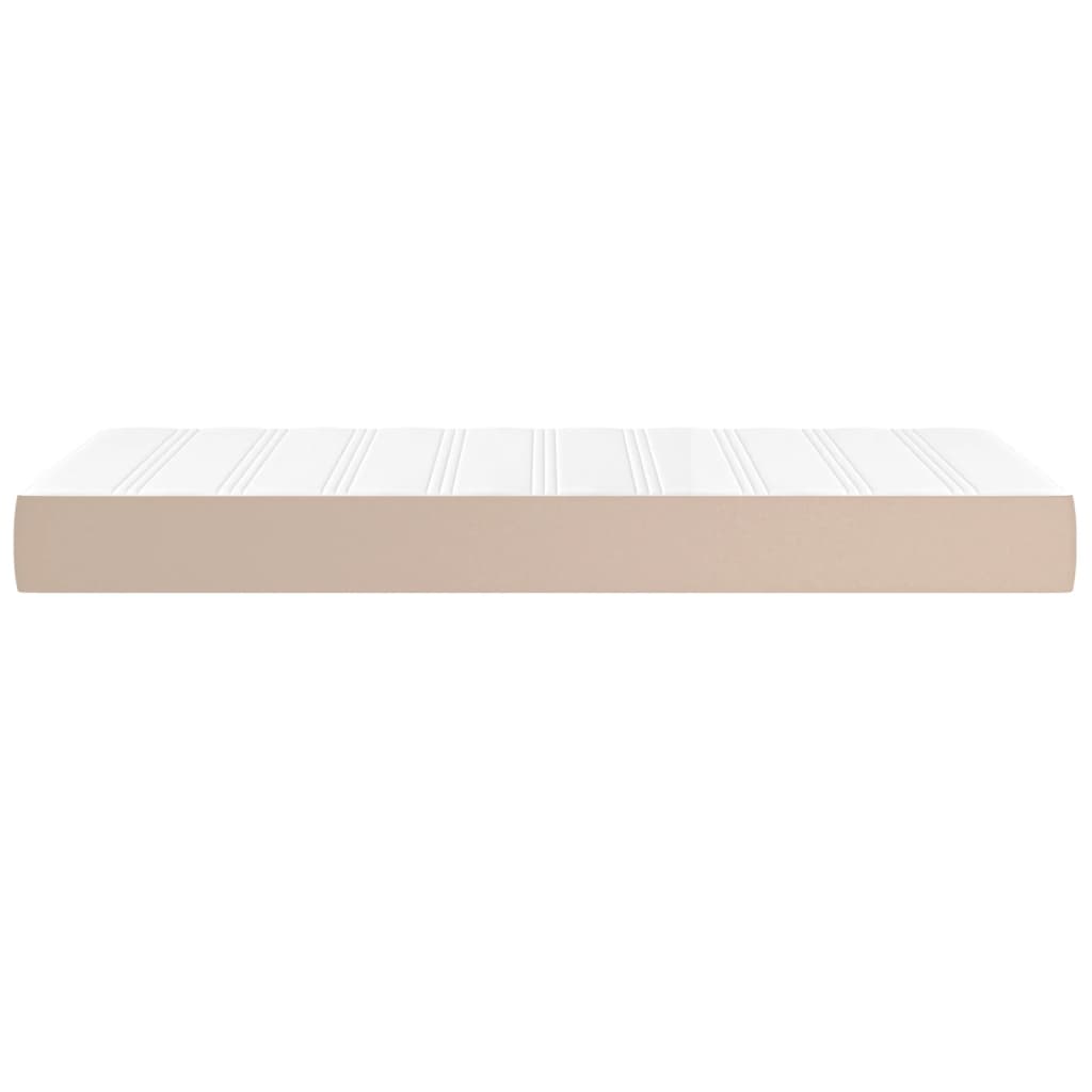 springmadras m. pocketfjedre medium 120x190x20cm kunstlæder cappuccino