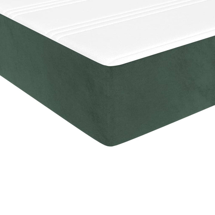 springmadras med pocketfjedre medium 120x190x20 cm fløjl mørkegrøn
