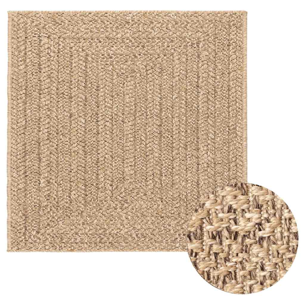 gulvtæppe ZIZUR 120x120 cm jute-look indendørs og udendørs