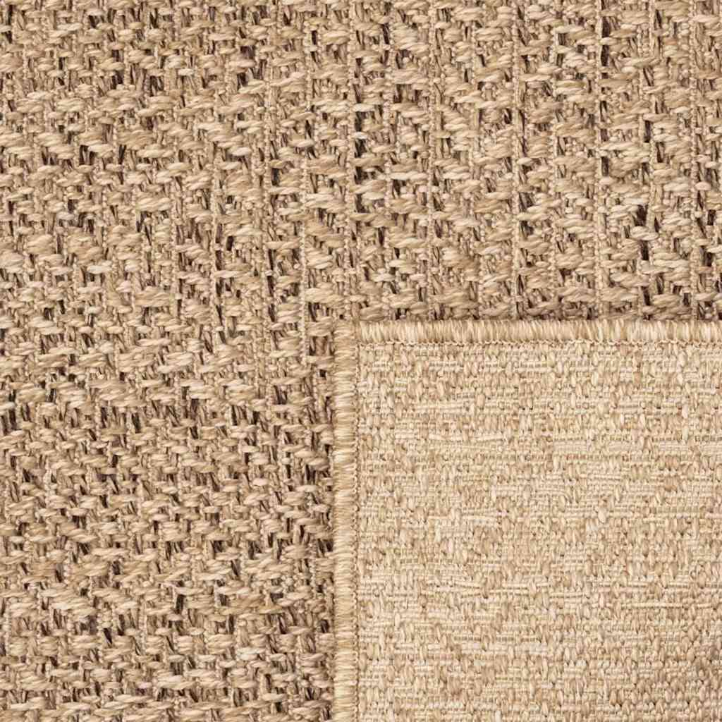 gulvtæppe ZIZUR 120x120 cm jute-look indendørs og udendørs