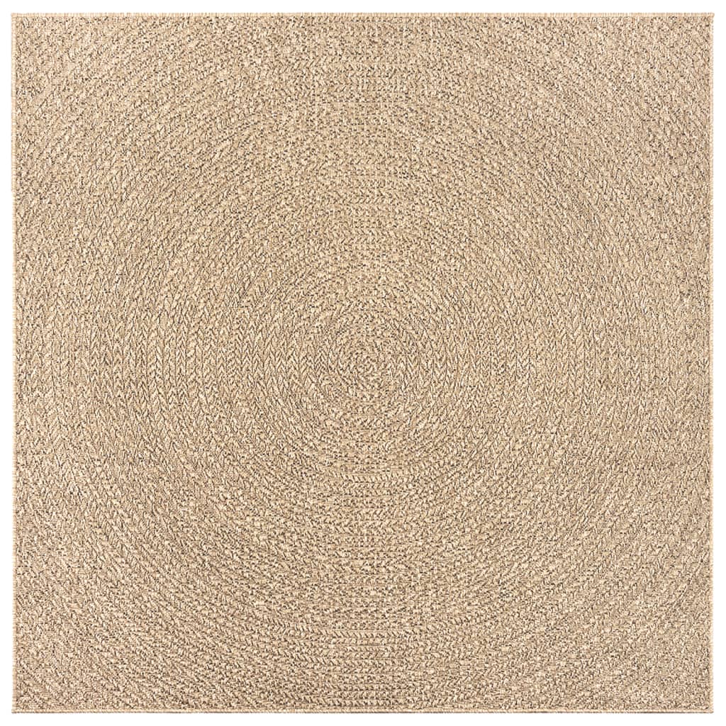 gulvtæppe ZIZUR 200x200 cm jute-look indendørs og udendørs