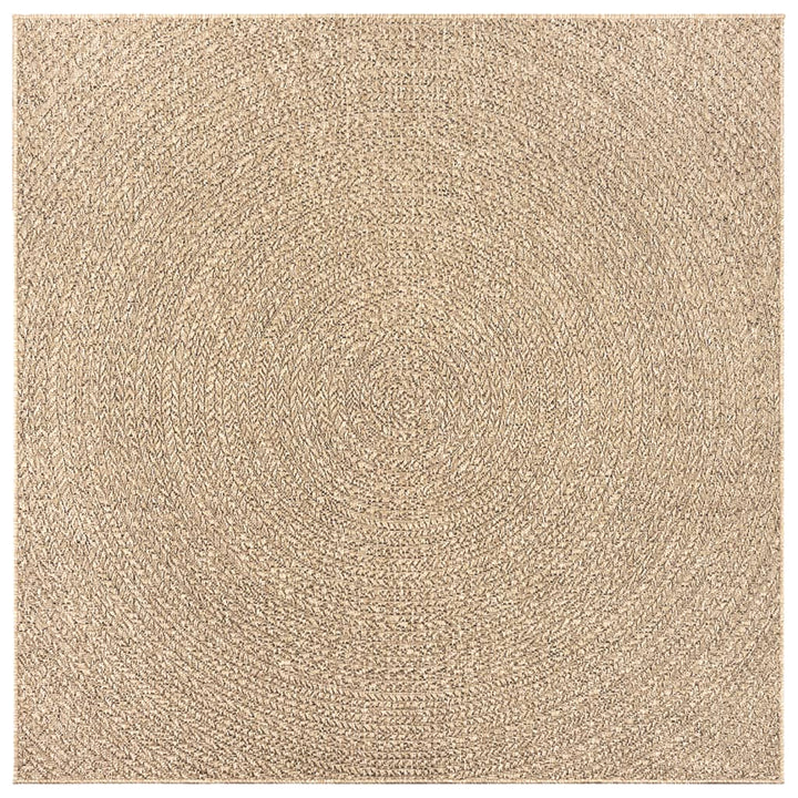 gulvtæppe ZIZUR 200x200 cm jute-look indendørs og udendørs