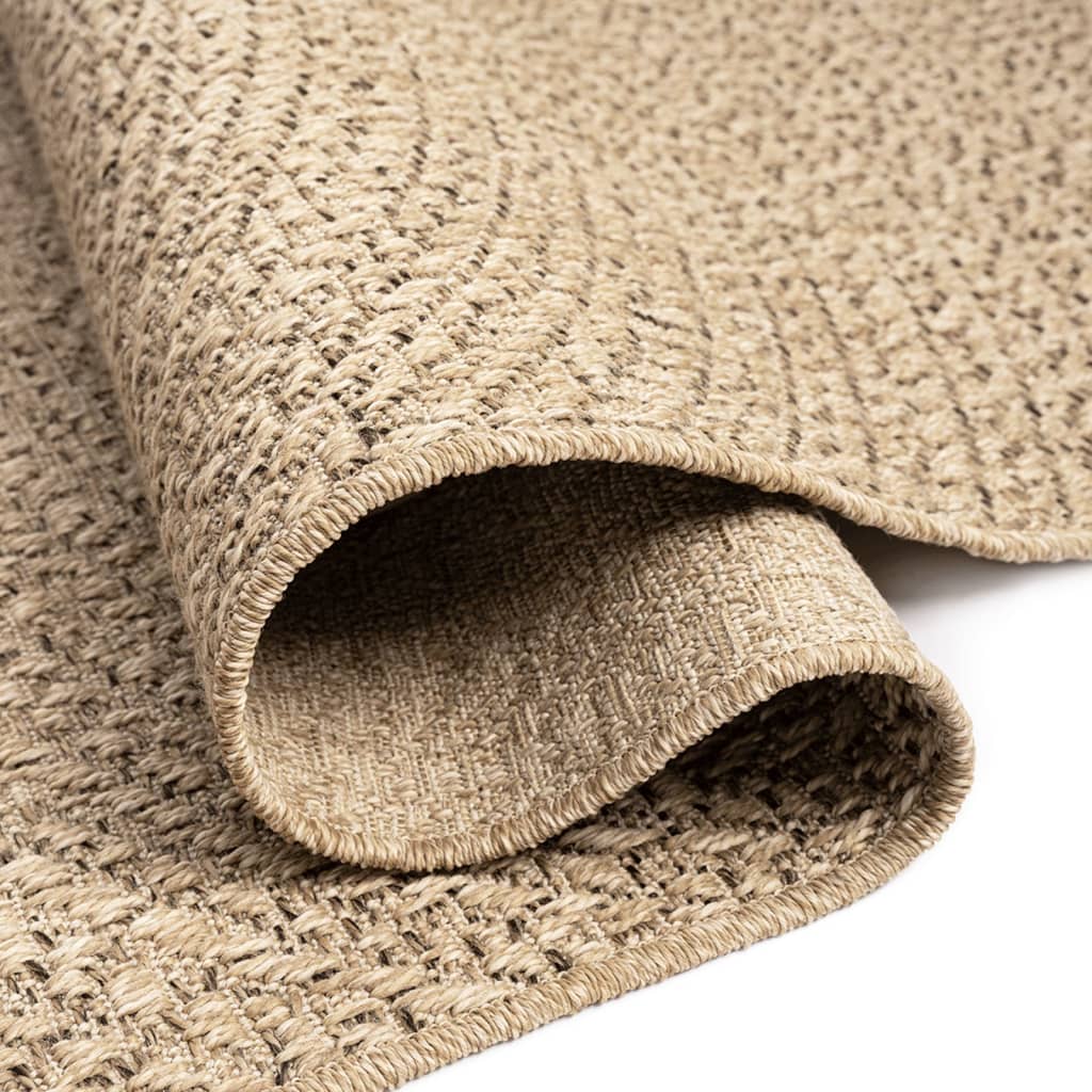 gulvtæppe ZIZUR 200x200 cm jute-look indendørs og udendørs