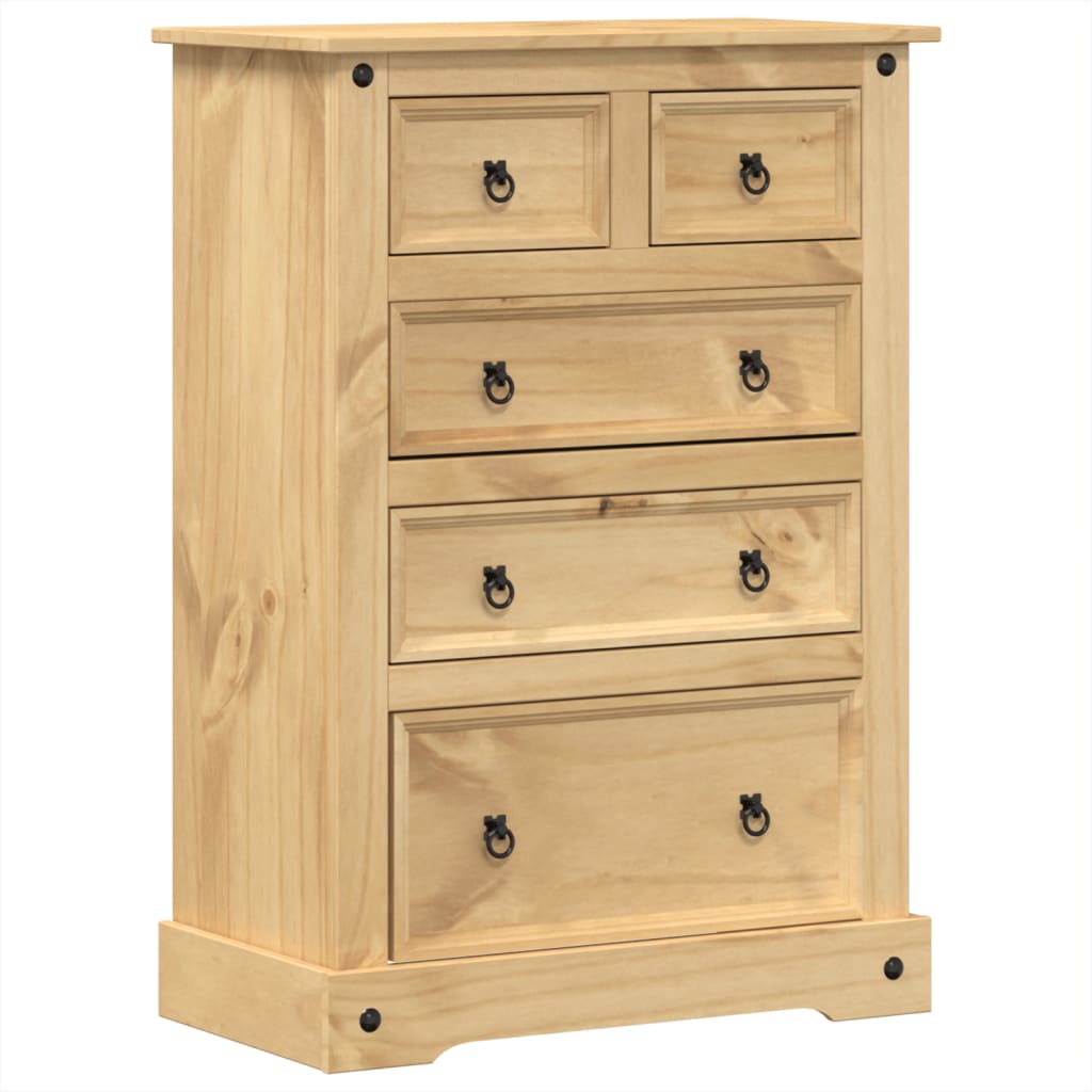 kommode Corona 80x43x114 cm massivt fyrretræ