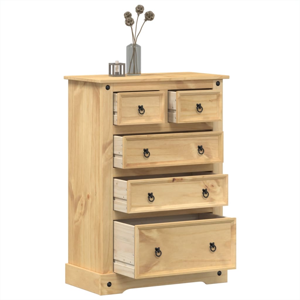 kommode Corona 80x43x114 cm massivt fyrretræ