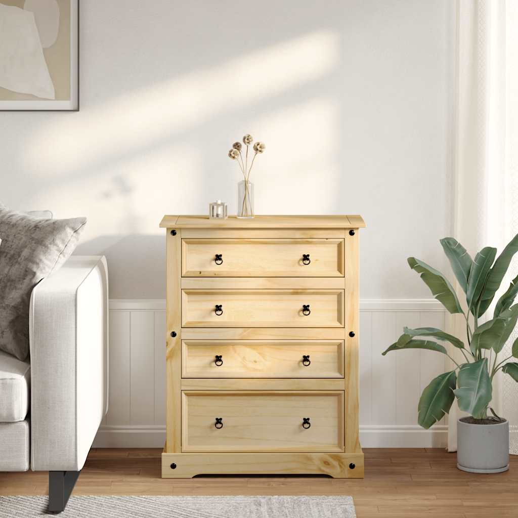 kommode Corona 92x48x114 cm massivt fyrretræ