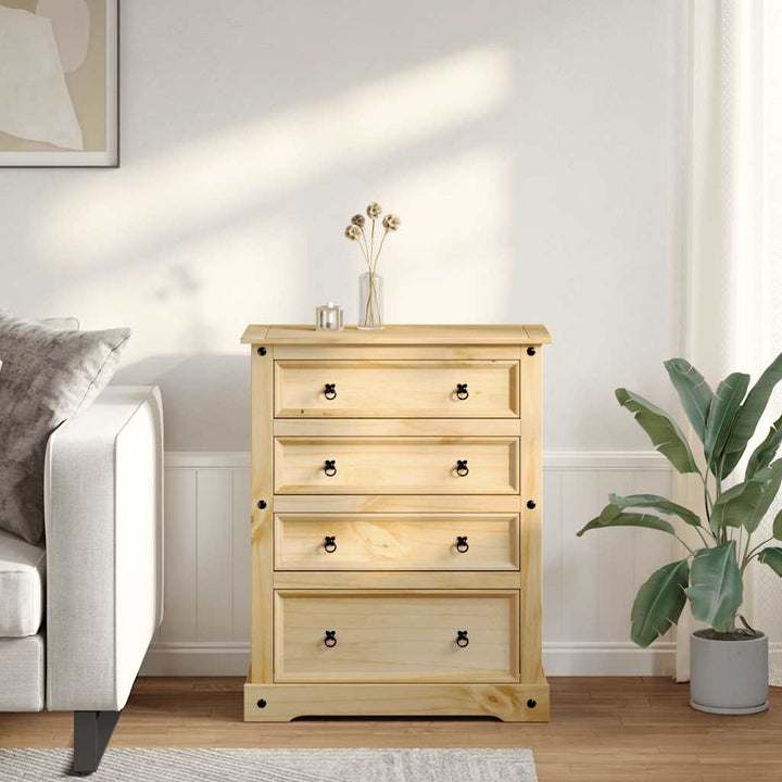 kommode Corona 92x48x114 cm massivt fyrretræ