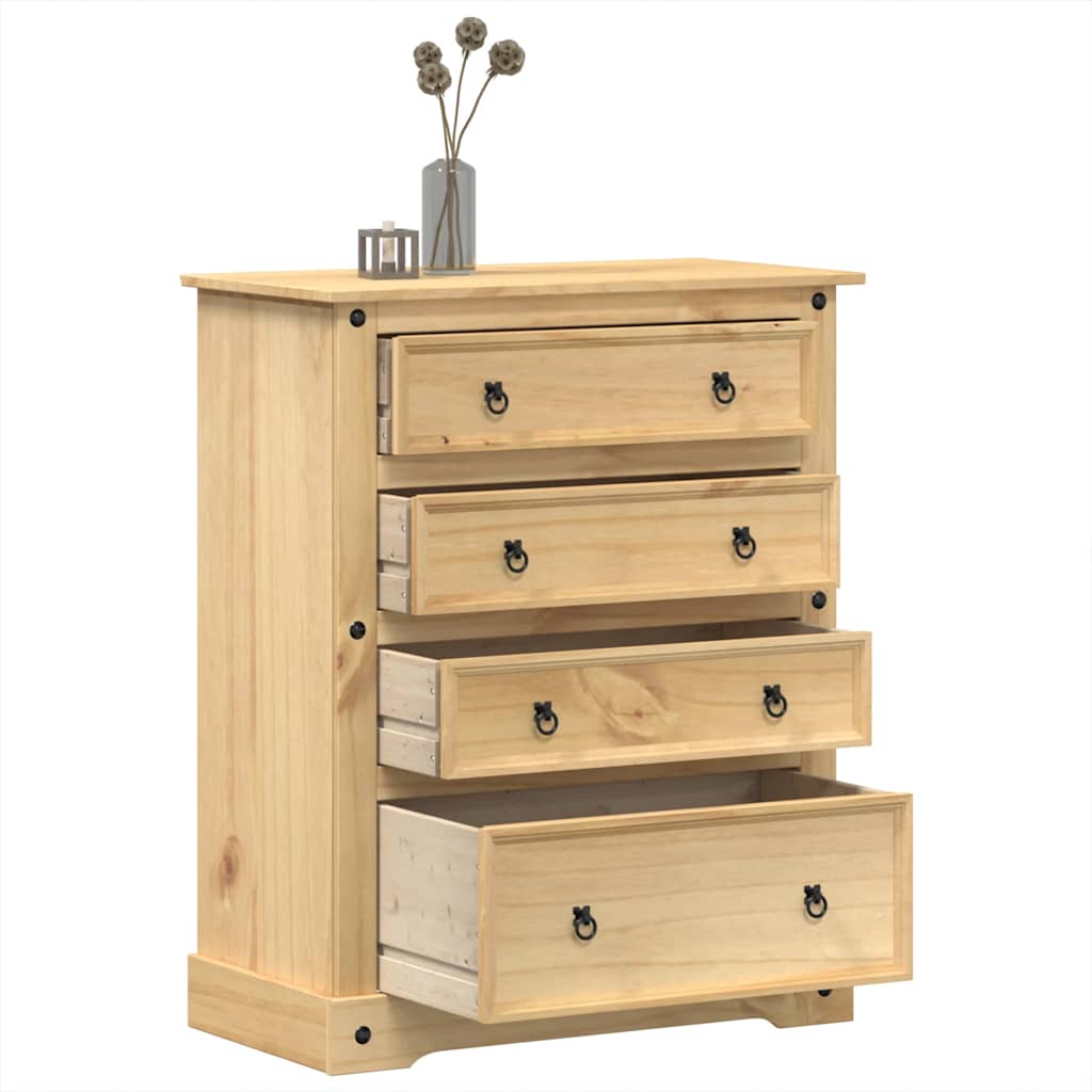 kommode Corona 92x48x114 cm massivt fyrretræ