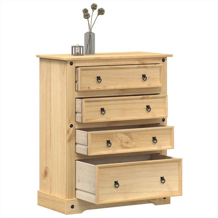 kommode Corona 92x48x114 cm massivt fyrretræ