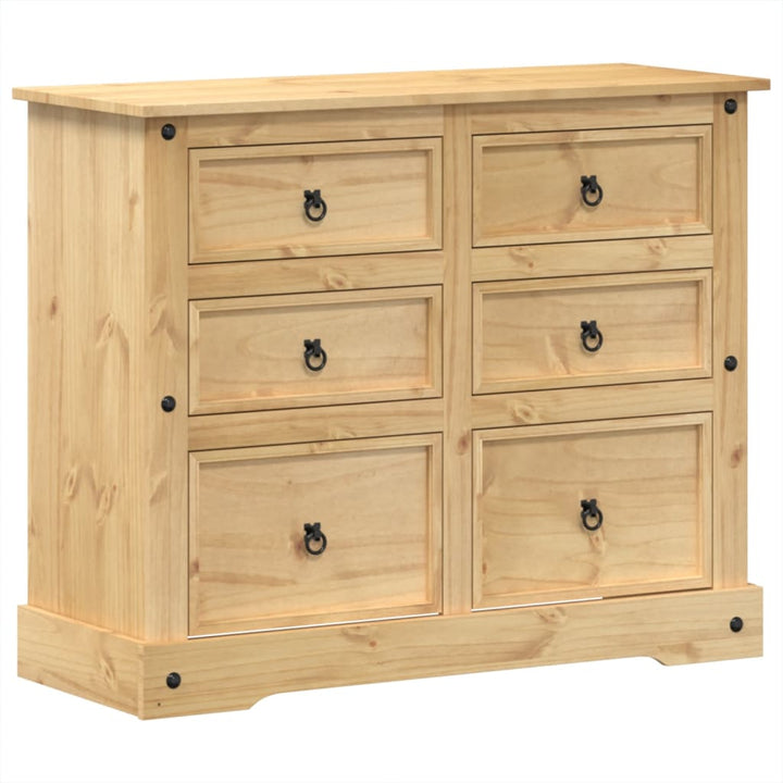 kommode Corona 110x43x91 cm massivt fyrretræ
