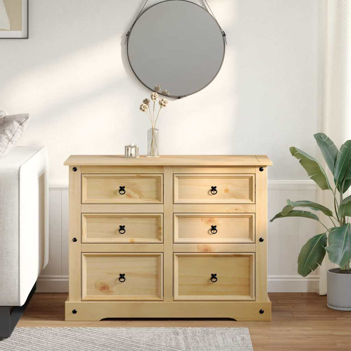 kommode Corona 112x48x91 cm massivt fyrretræ