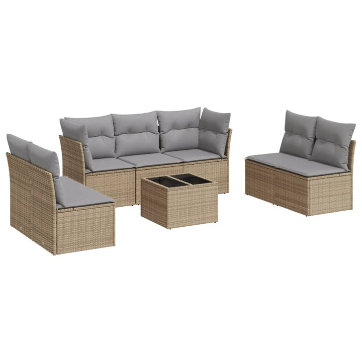 sofasæt til haven 8 dele med hynder polyrattan beige