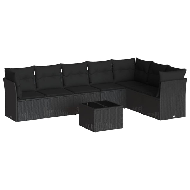 sofasæt til haven 8 dele med hynder polyrattan sort