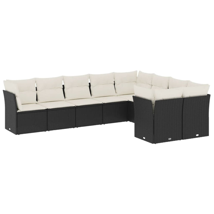 sofasæt til haven 9 dele med hynder polyrattan sort