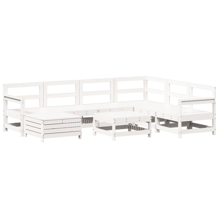 sofasæt til haven 8 dele massivt fyrretræ hvid