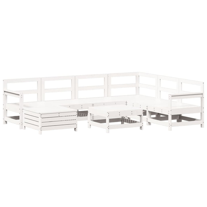 sofasæt til haven 8 dele massivt fyrretræ hvid