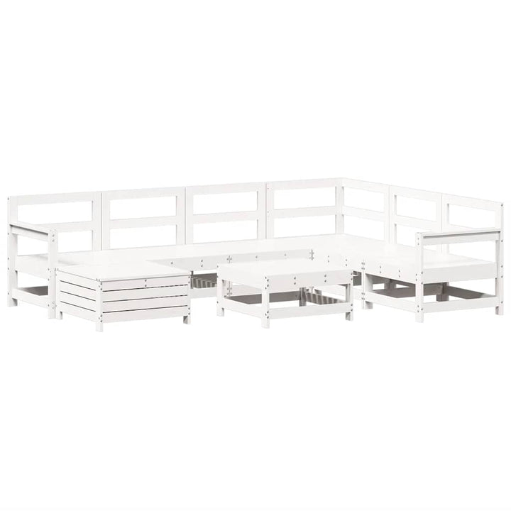 sofasæt til haven 8 dele massivt fyrretræ hvid