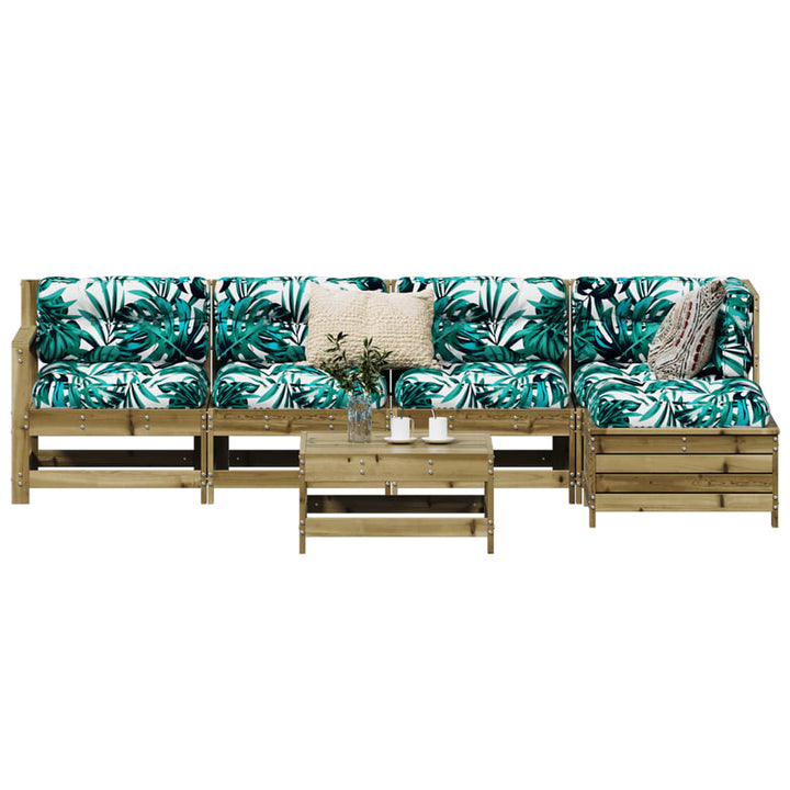 sofasæt til haven 6 dele imprægneret fyrretræ