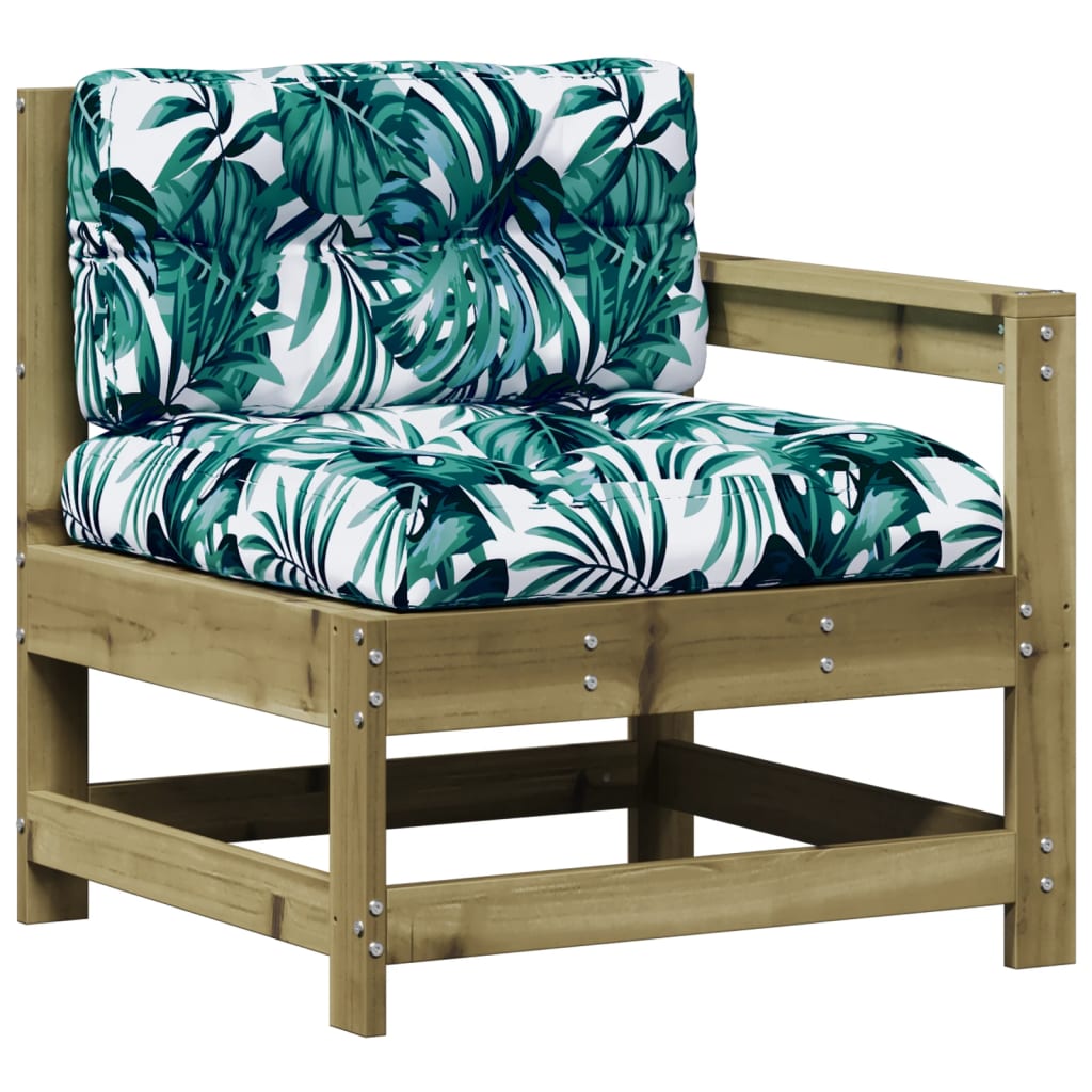 loungesæt til haven 6 dele med hynder imprægneret fyrretræ