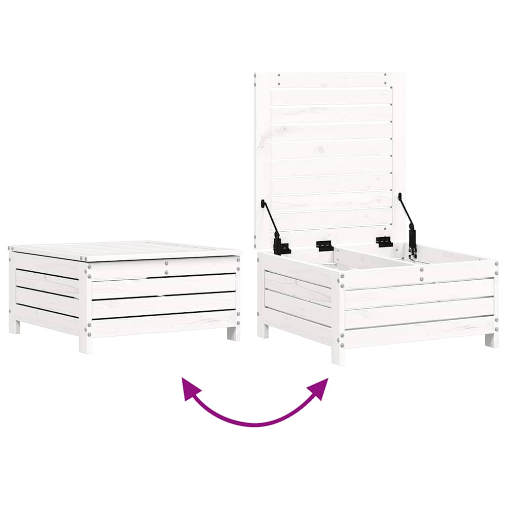 sofasæt til haven 7 dele massivt fyrretræ hvid