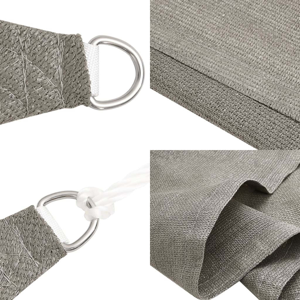 solsejl 3x4x4 m 160 g/m² trekantet HDPE lysegrå