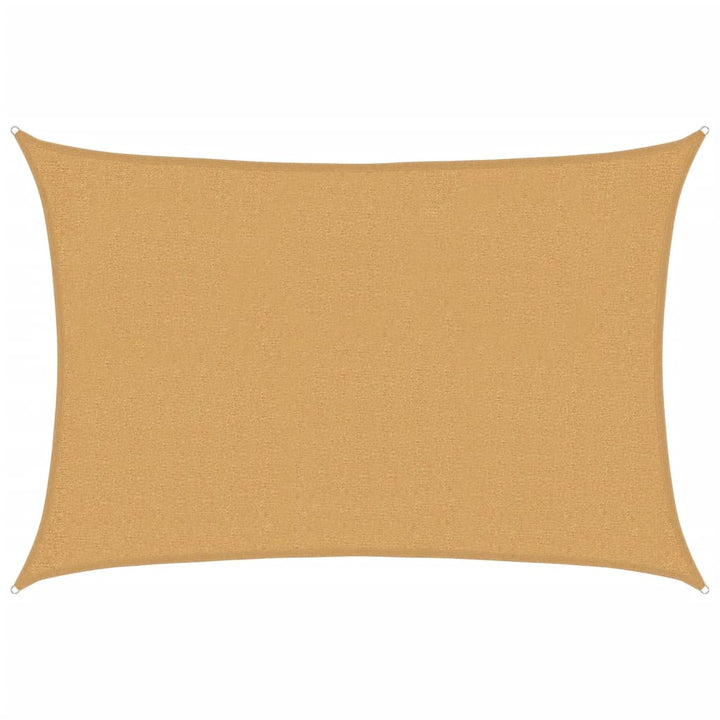 solsejl 2x2,5 m 160 g/m² HDPE rektangulær sandfarvet