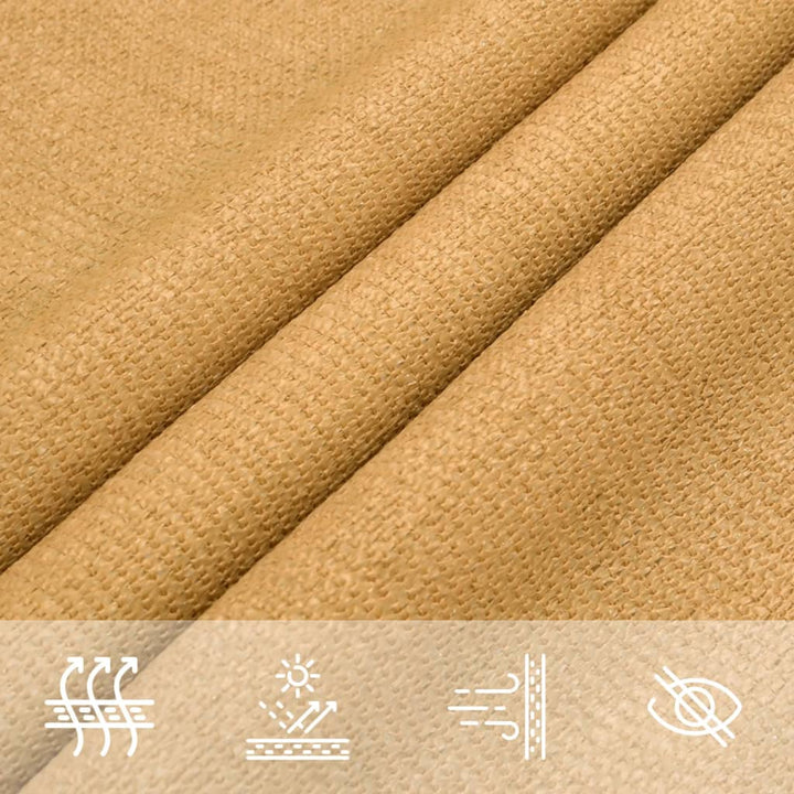 solsejl 2x4 m 160 g/m² HDPE rektangulær sandfarvet