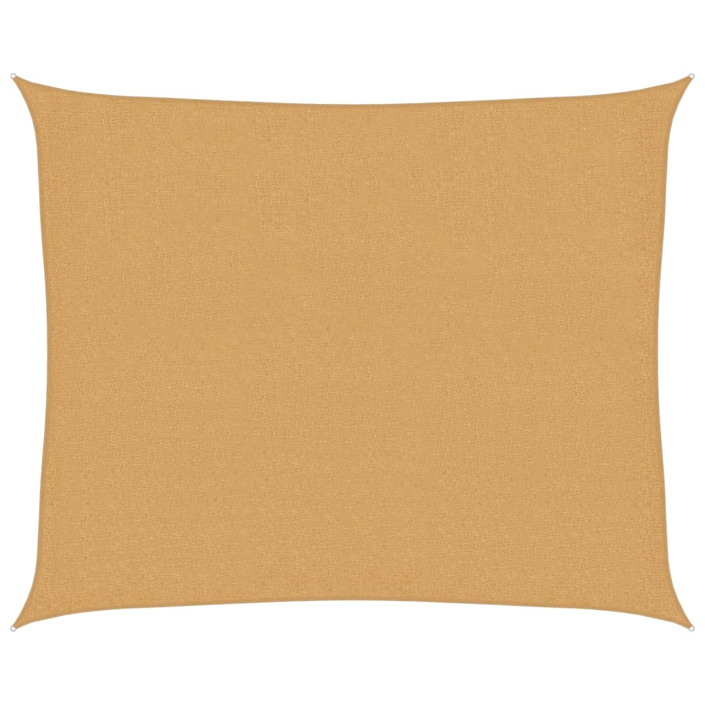 solsejl 2,5x3 m 160 g/m² HDPE rektangulær sandfarvet