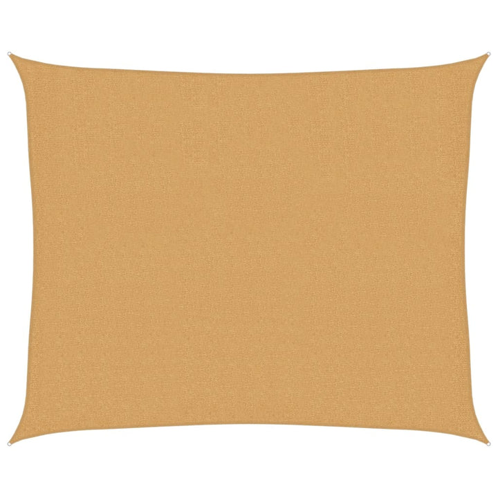 solsejl 2,5x3 m 160 g/m² HDPE rektangulær sandfarvet
