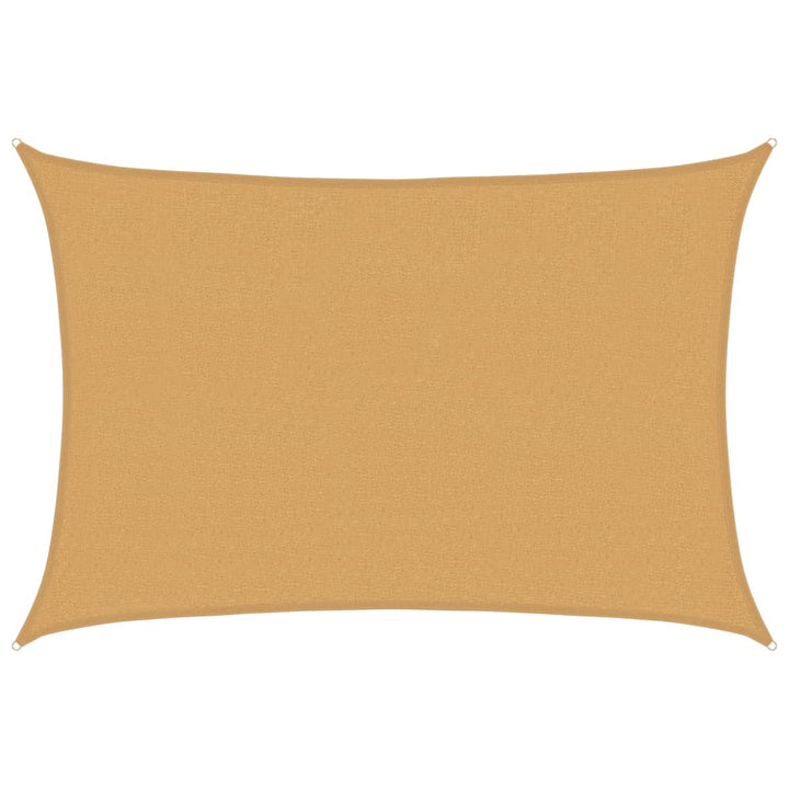 solsejl 2,5x3,5 m 160 g/m² HDPE rektangulær sandfarvet