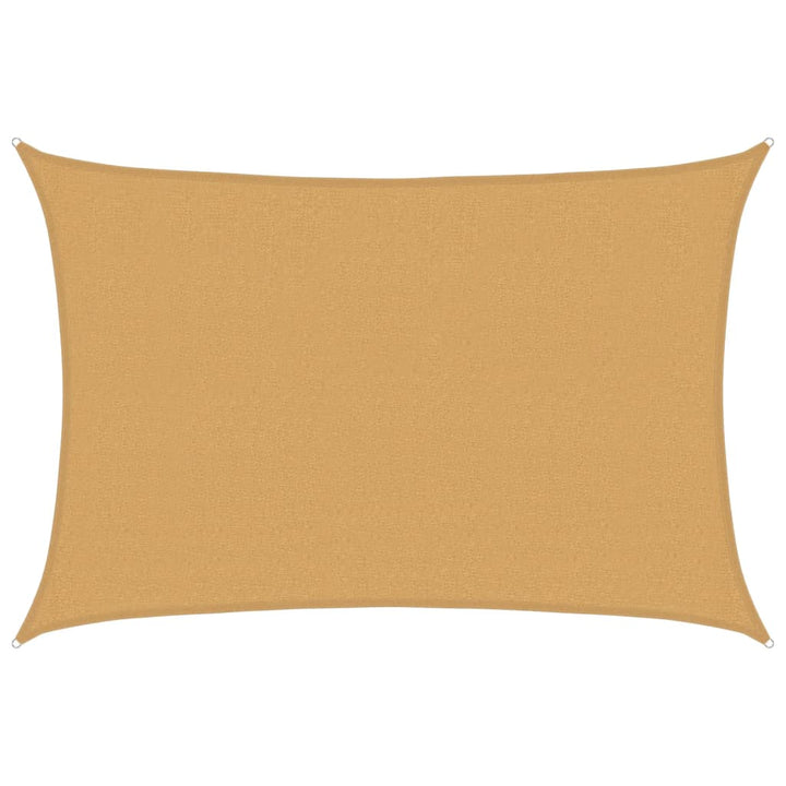 solsejl 2,5x4 m 160 g/m² HDPE rektangulær sandfarvet