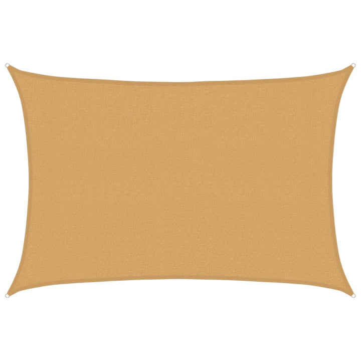 solsejl 3x4,5 m 160 g/m² HDPE rektangulær sandfarvet