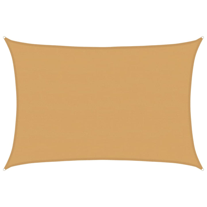 solsejl 5x7 m 160 g/m² HDPE rektangulær sandfarvet