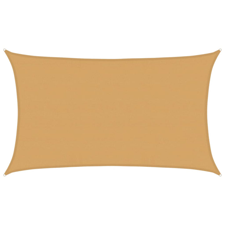 solsejl 5x8 m 160 g/m² HDPE rektangulær sandfarvet