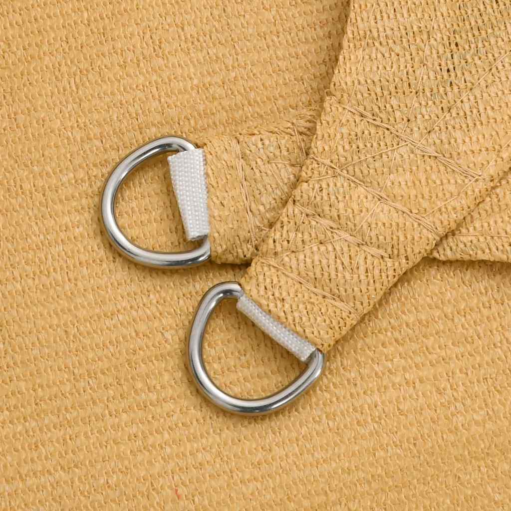 solsejl 4x4x4 m 160 g/m² trekantet HDPE sandfarvet