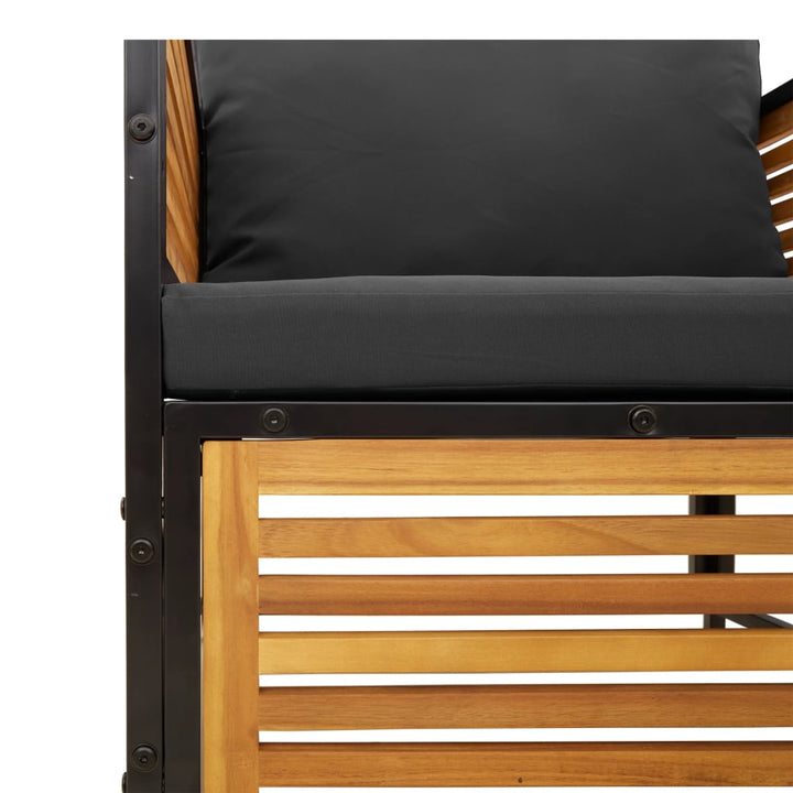 loungesæt til haven 6 dele med hynder massivt akacietræ