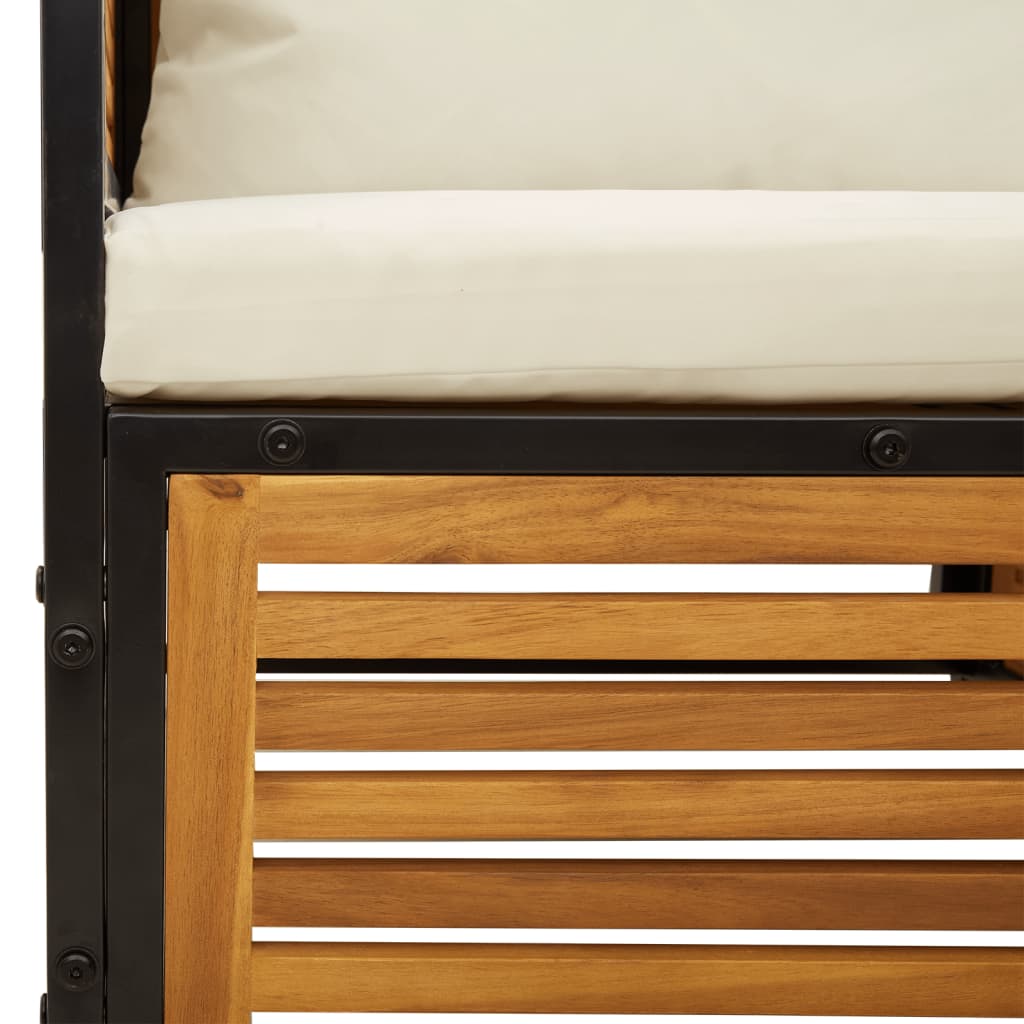 loungesæt til haven 6 dele med hynder massivt akacietræ