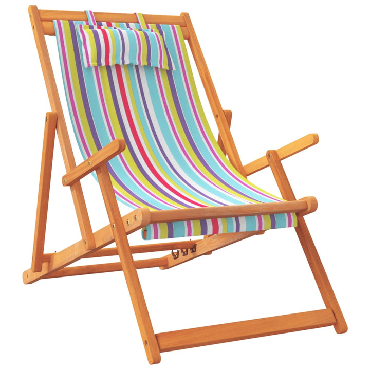 foldbare strandstole 2 stk. stof flerfarvet