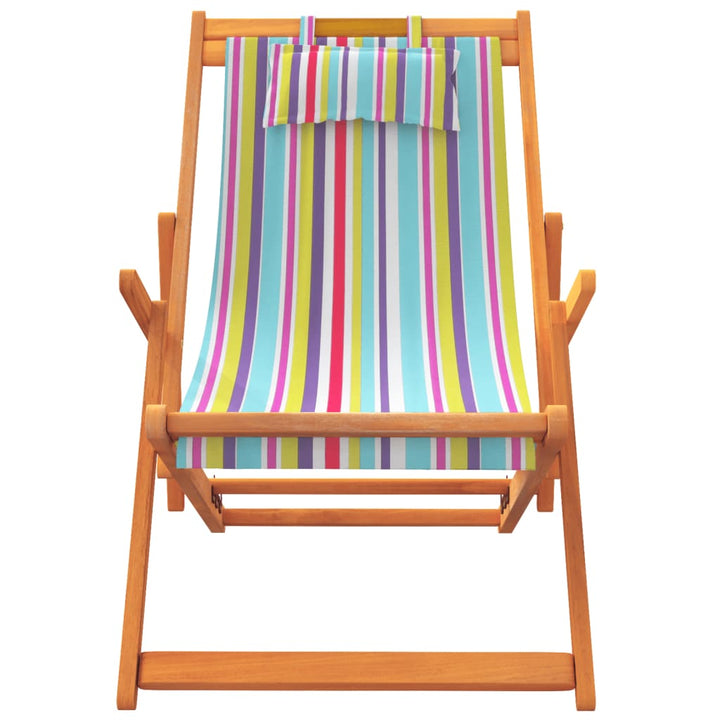 foldbare strandstole 2 stk. stof flerfarvet
